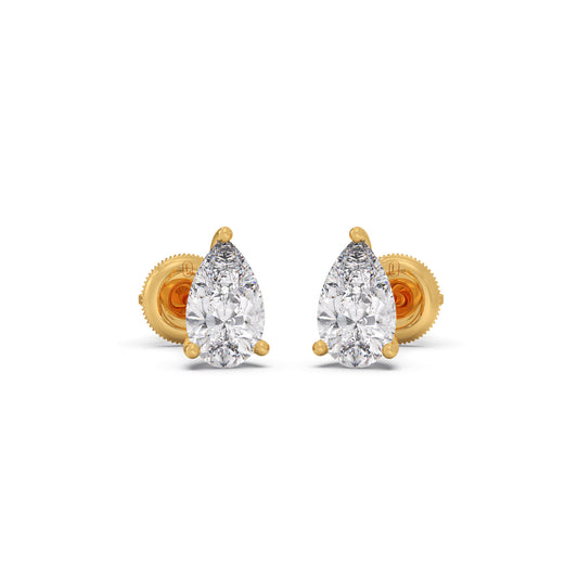 The Classic Pear Drop Solitaire Earrings - Yellow