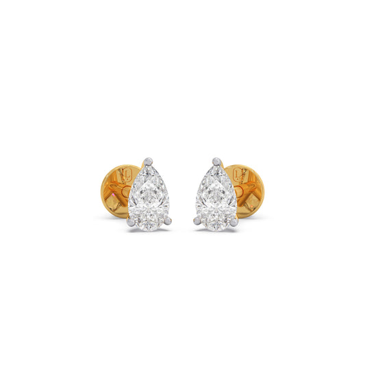 The Classic Pear Drop Solitaire Earrings - Yellow