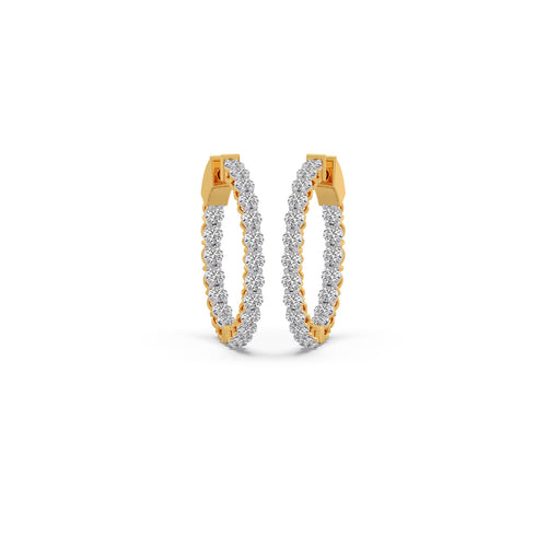 Inner-Outer Diamond Hoops Earrings