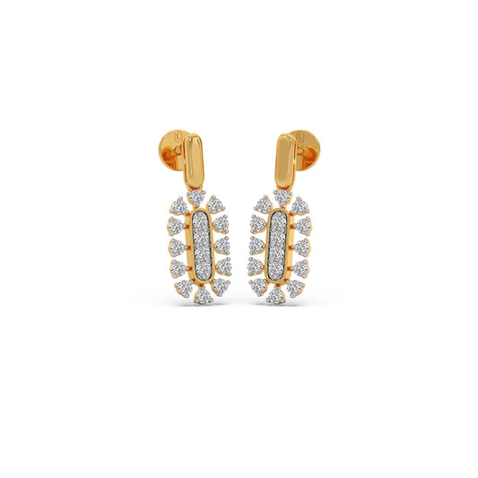 Glint-Swing Diamond Dangling Earrings - Yellow