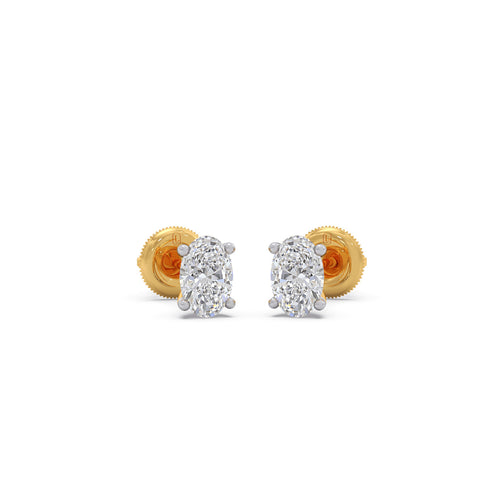 Timeless Oval Solitaire Diamond Studs
