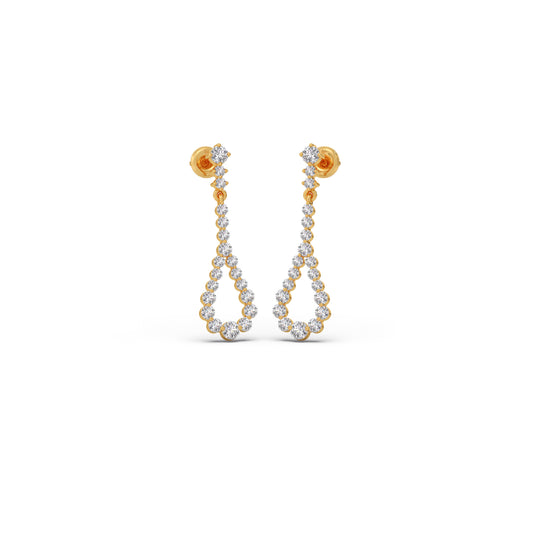 Pendulum Round Diamond Dangle Earrings - Yellow