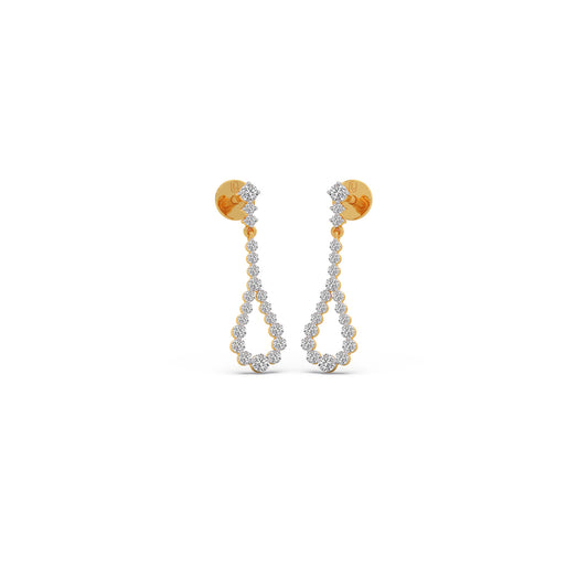 Pendulum Round Diamond Dangle Earrings - Yellow