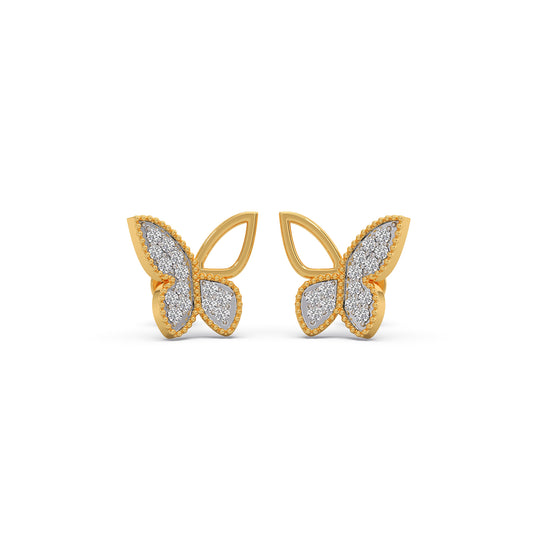 Aurefly Diamond Stud Earrings - Yellow