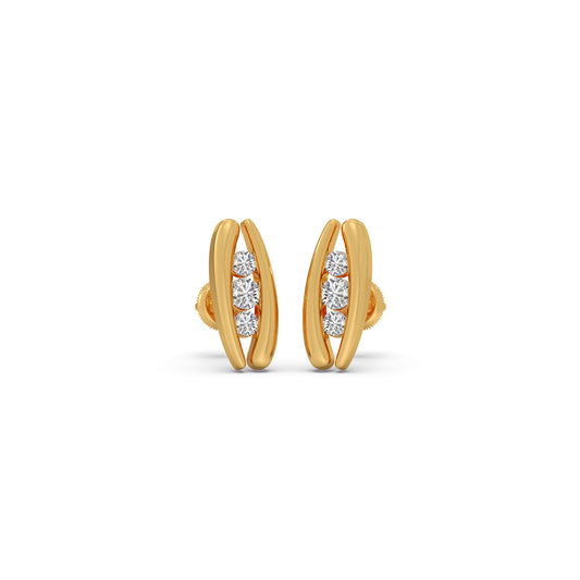 Round Diamond Evermore Studs - Yellow