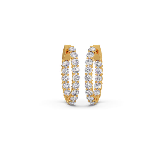Shimmering Circles Diamond Earrings - Yellow