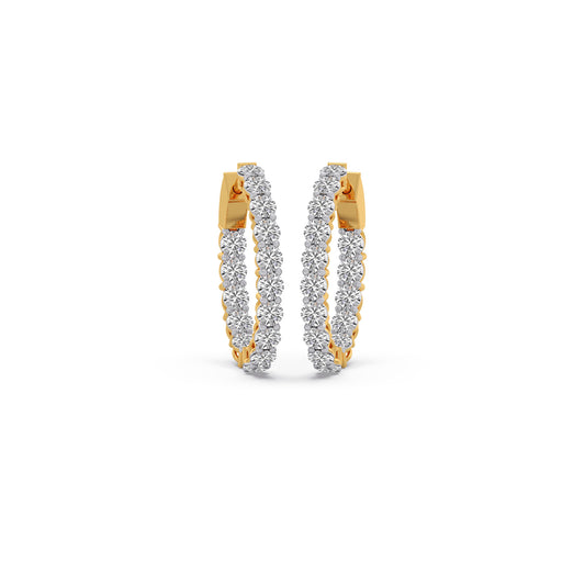 Shimmering Circles Diamond Earrings - Yellow
