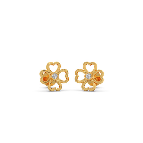 Floral Diamond Stud Earrings
