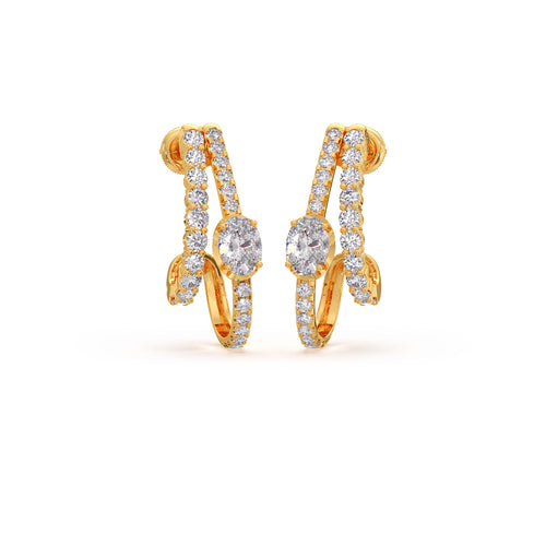 Lunara Oval Solitaire Hoop Earrings