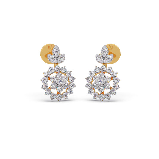 Heritage Oval Diamond Dangle Earrings - Yellow