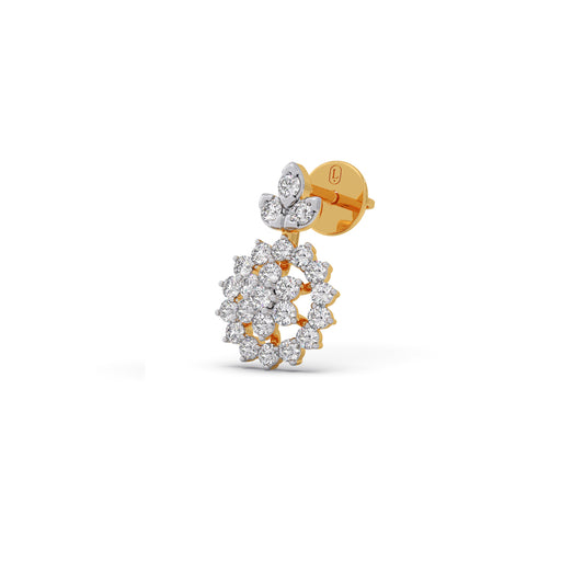 Heritage Oval Diamond Dangle Earrings - Yellow