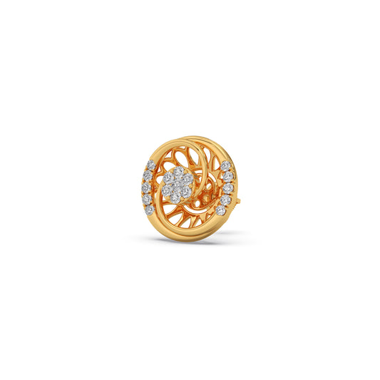 Celestial Cluster Diamond Stud Earrings - Yellow