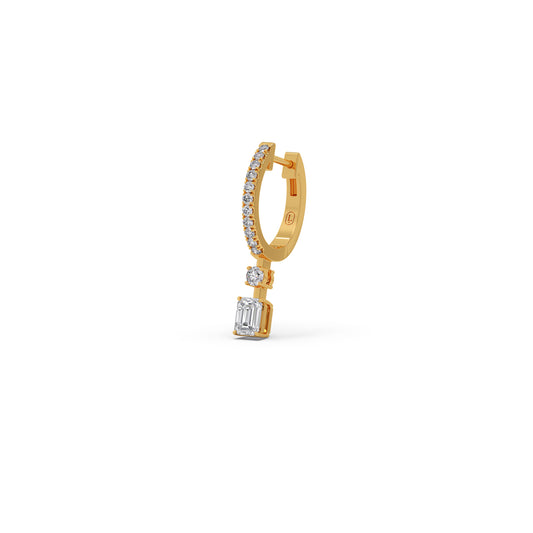 Emerald Drop Bali Earrings - Yellow
