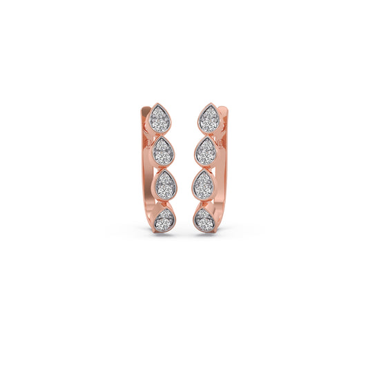 Dewdrop Diamond Hoop Earrings - Rose