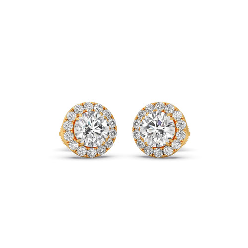 Solstice Halo Round Stud Earrings