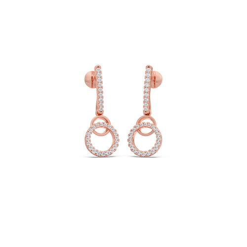 Loop Round Diamond Dangle Earrings