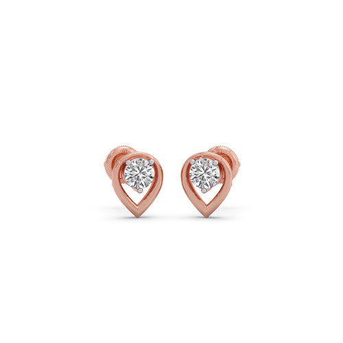 Majesty Round Solitaire Stud Earrings