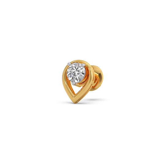 Majesty Round Solitaire Stud Earrings - Yellow