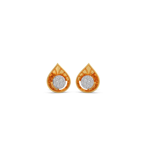 Cluster Drop Diamond Stud Earrings