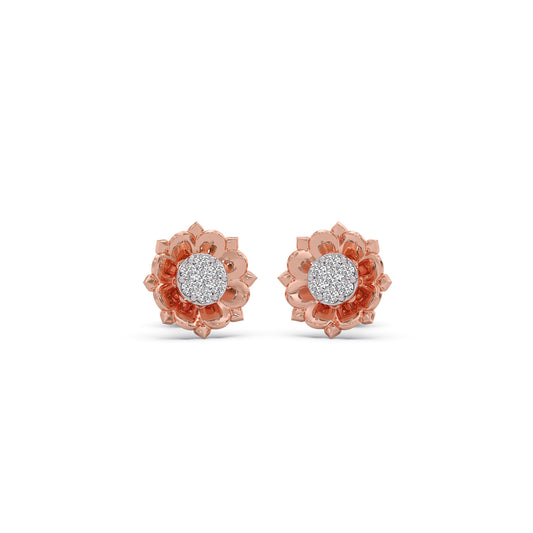 Sunbloom Cluster Diamond Studs - Rose