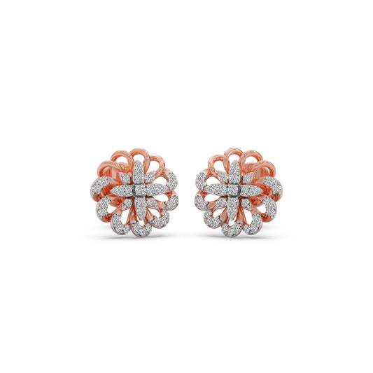 Serava Diamond Stud Earrings - Rose