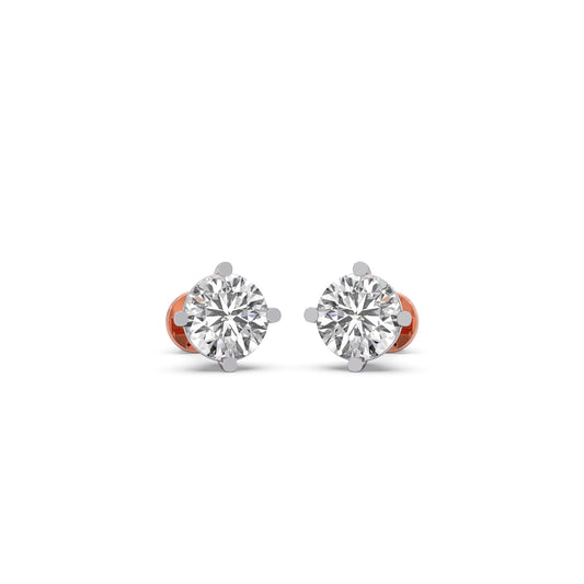 Timeless Round Solitaire Stud Earrings - Rose