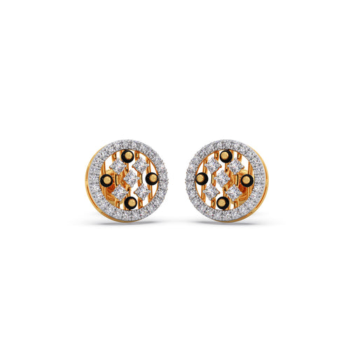 Obsidian Glow Diamond Studs Earrings