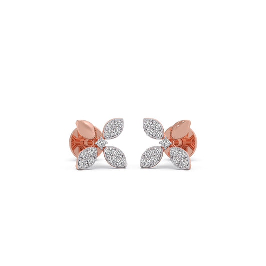 Petal Bloom Stud Earrings - Rose