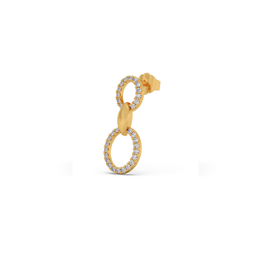 Round Ovale Dangling Earrings - Yellow