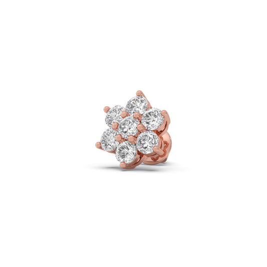 The Floret Diamond Stud Earrings - Rose