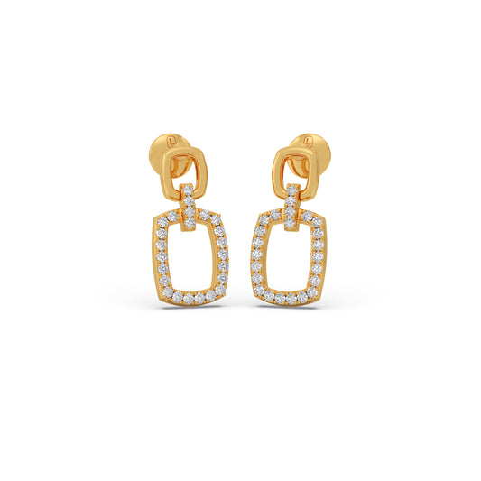 Ethereal Elegant Diamond Stud Earrings - Yellow