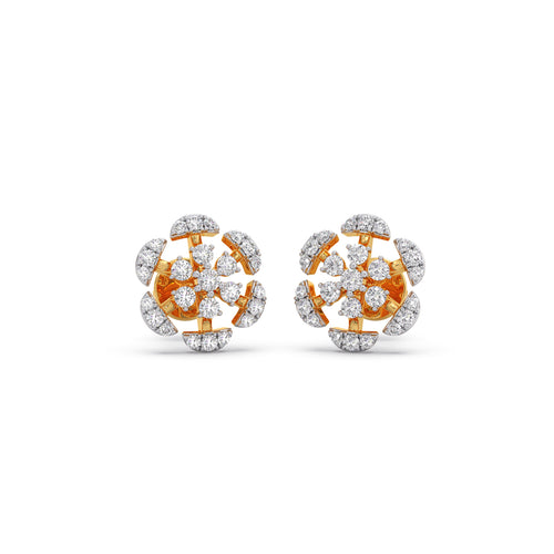 Petal Harmony Diamond Studs Earrings