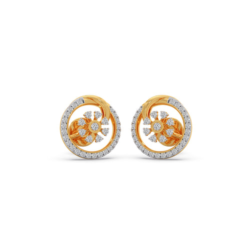 Sunlight Bloom Diamond Stud Earrings