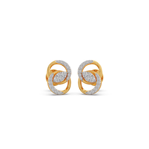 Linked Circles Diamond Stud Earrings
