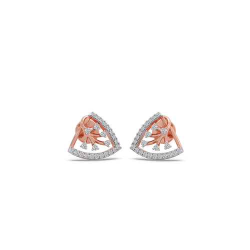 Celestial Floral Diamond Stud Earrings