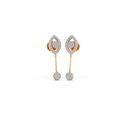 Dewdrop Cluster Diamond Dangle Earrings