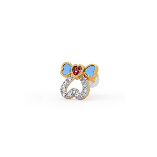Dreambow Heart Kid's Diamond Earring - Yellow