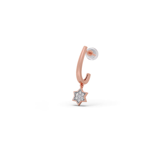 Dazzling Starlet Diamond Hoop Earrings - Rose