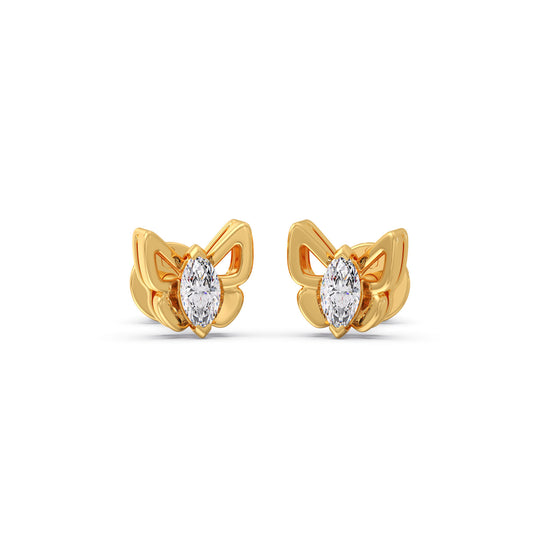 Marquise Diamond Butterfly Knot Earrings - Yellow