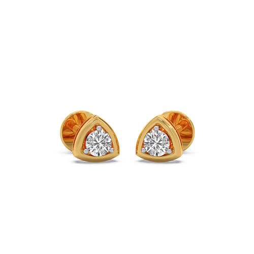 Triangle Sparkle Round Diamond Studs