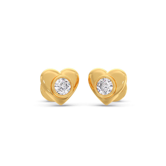 The Beating Heart Round Diamond Earrings - Yellow