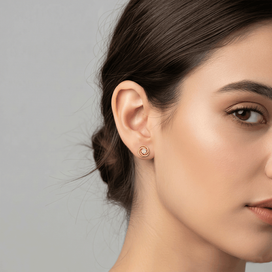 Round Diamond Swirl Stud Earrings - MQ_AI