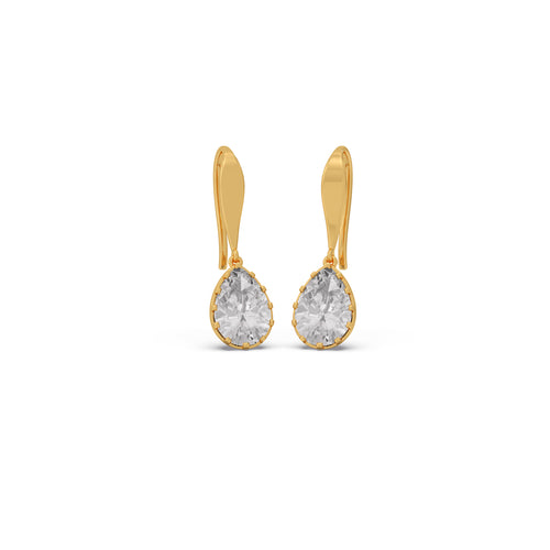 2 cts Rose Cut Pear Shape Solitaire Diamond Earrings