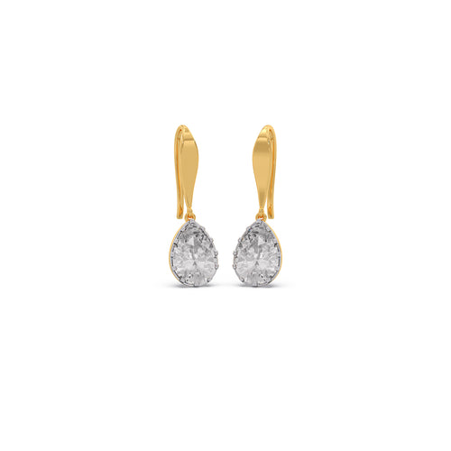 2 cts Rose Cut Pear Shape Solitaire Diamond Earrings