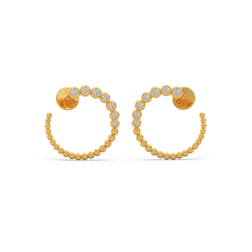 Orbital Beaded Diamond Stud Earrings