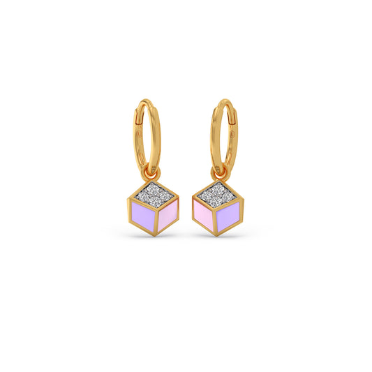 Sugar Pop Diamond Hoop Earrings - Yellow