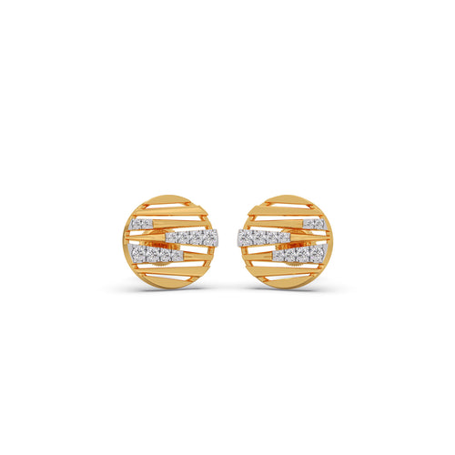 Glinting Lattice Diamond Stud Earrings