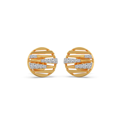 Glinting Lattice Diamond Stud Earrings