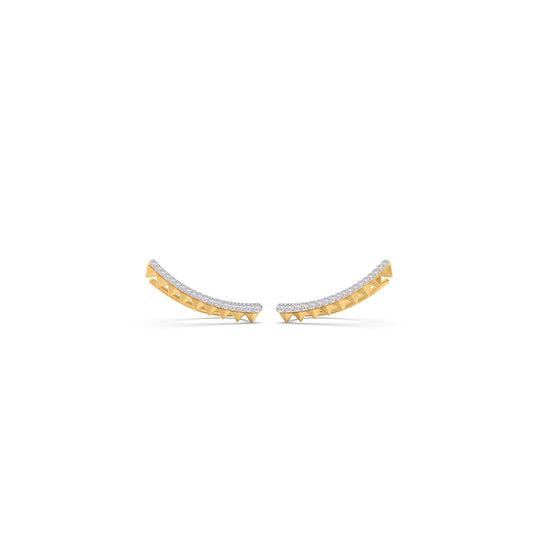 Stella Round Diamond Crawler Earrings - Yellow