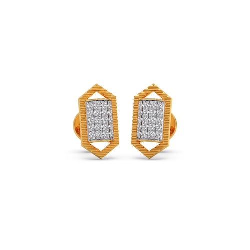 Celestial Hex Diamond Stud Earrings
